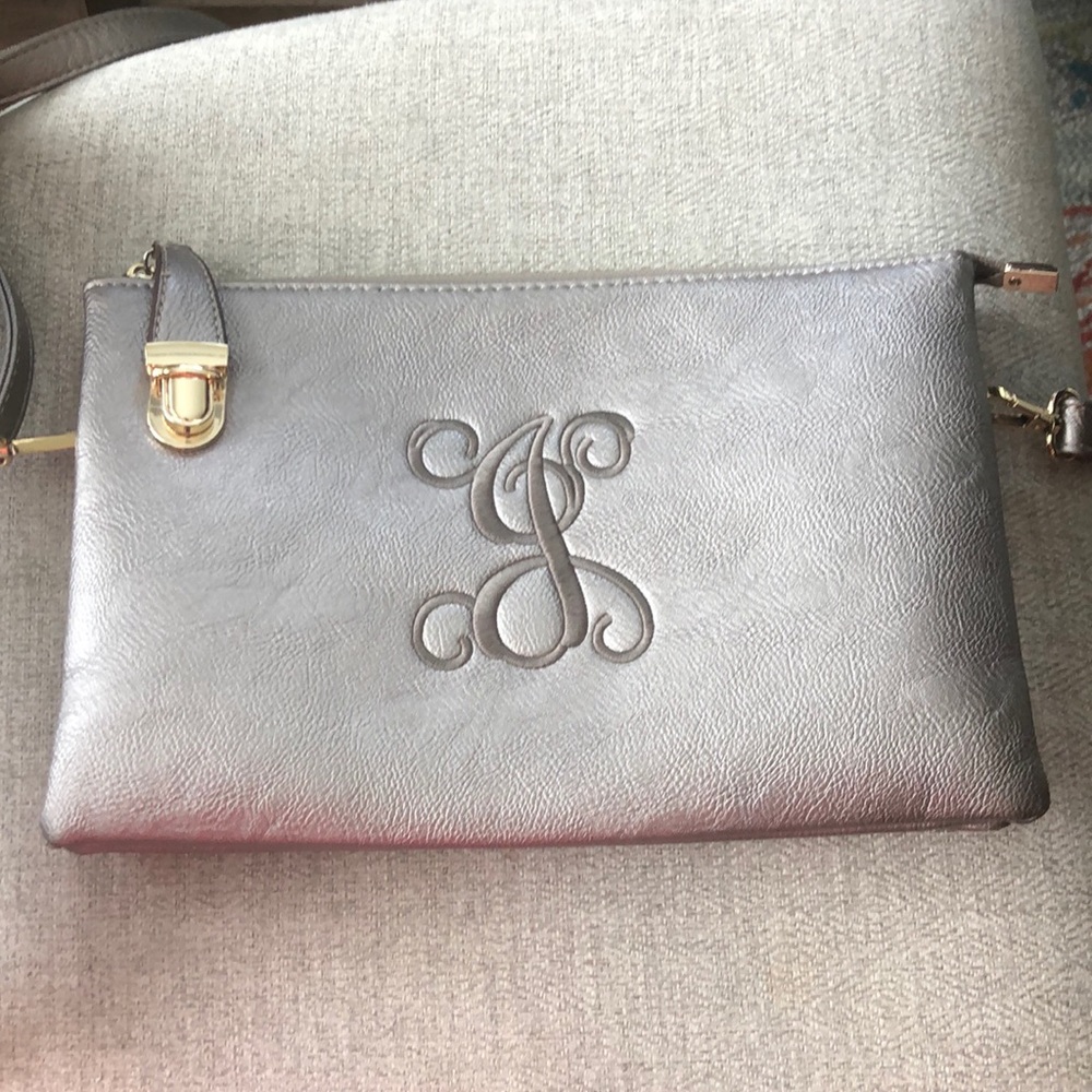 “J” monogram crossbody or wristlet